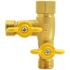 A beautiful brass thickened gas valve, natural gas switch ball valve, 4-point union, one-point, two-way, three-way gas valve, copper color, left T-shaped, 4-point outer wire union, tee