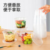 Temeiju disposable lunch box round transparent plastic fast food box thickened lidded packaging box soup bowl 50 set 500 type