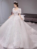 OEMG high-end wedding dress plus size wedding dress 200 pounds plus fat plus fat MM light wedding dress for women wedding show floor-length style with veil skirt support 5XL about 170 pounds