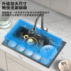 KEGOO large single-slot nano black kitchen sink with faucet, dishwashing sink, countertop integrated basin K8040