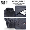 JEEP SPIRIT Jeep Reversible Jacket Men's Fall and Winter Plush Warm Stand Collar Jacket Sports Top Dark Gray XL