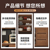 Qiuqi solid wood sideboard integrated wall-mounted antique style living room wine cabinet tea cabinet multi-functional kitchen storage cabinet solid wood ecological board walnut color glass door 180cm