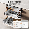 Haier EB130B small red flower embedded disinfection cabinet household sterilization cabin 130L light wave pasteurization 3.0 large capacity disinfection cupboard three doors three drawers white mother and baby grade