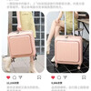 Front-opening suitcase, women's multifunctional boarding case, can be boarded on the plane, trolley travel code box, grain white, front opening + USB + cup holder + bracket, 18 inches, front-opening can be boarded on the plane