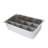 Oden cooking pot commercial gas stall Jiugong grid spicy hot pot partition special pot Oden cooking grid basin single pot 0.7 thick 6 liter pot high 15 + 9 grids + handle without lid