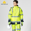 DELTAPLUS Fluorescent PU coated polyester high visibility windbreaker, cold, waterproof and rainproof 404011 XL yellow + navy blue