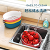 Fruit plate vegetable basket kitchen double layer drain basin plastic drain basin new fruit washing basin drain basket oval-double layer red medium