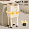Kitchen trash can with silent wheels, removable, large capacity, no bending, household living room, bedroom, toilet storage bucket, short wheeled trash can, face bear - 1 pack