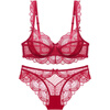 LangSha Red Bra Set Lace Sexy Push-Up Thin Underwear Women Wedding Year of the Horse Qi Ji Red Zodiac Year Bra