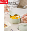 MZXM Japan imported quality double-eared ceramic household steamed egg custard with lid, special steaming bowl for baby and children's complementary food, milk green - 5-inch double-eared bowl with lid, smooth glaze and easy to clean