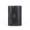 Japanese and Korean original vegetable tanned cowhide literary retro key bag women's buckle genuine leather access card bag men's key chain trendy black