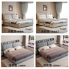 Yi Meng Bed Simple leather bed Master bedroom cream storage storage large bed Multi-functional bedroom double bed Soft wedding bed Single bed + 1 cabinet + 9D latex mattress (comfortable and soft to sleep) 1.8x2m drawer storage model Upgraded silent full bed