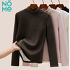 NOME half turtleneck polar fleece bottoming shirt for women in autumn and winter 2025 new thickened warm top, apricot L