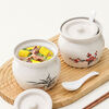 Pupan earthenware pot simmering soup stew pot household commercial water-proof stewed steamed egg for one person stew pot with lid Shaxian snack ceramic soup pot FX-white 500ml earthenware pot simmering soup stew pot-Juyun 500ml There are dimensions in the picture