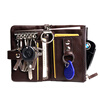 Key Bag Men's Genuine Leather Multi-Function Car Lock Keychain Cover Storage Waist Driver's License Zipper Women's Coin Purse Internet Celebrity ID Card Brown Standard Edition Length 12.5CM