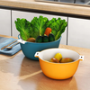 Fruit plate vegetable basket kitchen double layer drain basin plastic drain basin new fruit washing basin drain basket oval-double layer red medium
