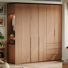 He Jiajiang wardrobe solid wood wardrobe bedroom home storage locker furniture cabinet log style small apartment modern minimalist style 1.4 meters / two doors + two doors with drawers 2.4 meters high / one door to the top Consult customer service / can be customized