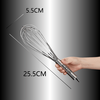 Ye Yu German 316 stainless steel manual egg beater whipped cream noodles commercial thickened and extended stirring baking artifact high quality - extra thick 316L 8-inch reinforced thread (22.5cm) - small size for household use