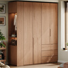 He Jiajiang wardrobe solid wood wardrobe bedroom home storage locker furniture cabinet log style small apartment modern minimalist style 1.4 meters / two doors + two doors with drawers 2.4 meters high / one door to the top Consult customer service / can be customized