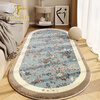 Steinmetz Bedside Carpet, Lamb's Velvet, High-end Bedroom Strip Carpet, Oval, Master Bedroom Thick Foot Rug in Front of Bed, Blue Night Quiet Point Plastic Bottom, Lamb's Velvet - Oval 80*160cm