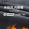JEEP SPIRIT Jeep Reversible Jacket Men's Fall and Winter Plush Warm Stand Collar Jacket Sports Top Dark Gray XL