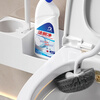 Toilet brush set, no punching, toilet cleaning brush, long handle wall-mounted artifact, toilet cleaning brush dredge, can stand and hang, 1 set of white toilet brush with raised head, can stand and hang.