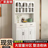 Jieyunmao European kitchen sideboard simple cupboard simple storage cabinet living room cabinet dining room tea cabinet multi-functional wine cabinet white double draw three doors 90*40*185cm-spot worry-free package master installation solid wood back panel