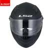 LS2 motorcycle helmet for men and women, all-season racing anti-fog 3C running helmet, go-kart all-season safety helmet FF358, matte black (free anti-fog patch + hood) L (55-56 head circumference recommended)
