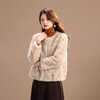 Qianbainian eco-friendly fur simple small fragrance jacket for women autumn and winter new soft and warm suede loose top Mi Xing L