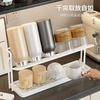 Yusenyi cup holder cup drain rack dining table countertop double layer water cup tea cup coffee cup storage rack sideboard storage rack (black) double layer drain cup holder