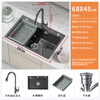 KEGOO large single-slot nano black kitchen sink with faucet, dishwashing sink, countertop integrated basin K8040
