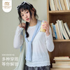 Modal base layer Tencel acetate mask long-sleeved T-shirt for women 2026 new thin fungus edge sun protection round neck top white