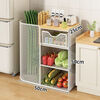 Wing Fantasy Mobile Kitchen Vegetable Basket Rack Household Floor-standing Multi-layer Fruit and Vegetable Storage Multi-function Oven Microwave Pot Rack White + Floor Standing Pull-out Drawer No Grid