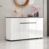 Huanghai Furniture Light Luxury Sideboard Wine Cabinet Simple Modern Home Multifunctional Large Capacity Storage Kitchen Cupboard Living Room Tea Cabinet Painted White Bright Color 140*40*87CM