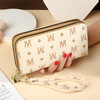Domestic products carefully selected wallet women's long style 2025 new European and American fashion large capacity double zipper mobile phone bag women's printed hand off-white double zipper