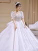 OEMG high-end wedding dress plus size wedding dress 200 pounds plus fat plus fat MM light wedding dress for women wedding show floor-length style with veil skirt support 5XL about 170 pounds
