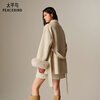 PEACEBIRD Women's Woolen Coat Zhenmao Series Waist Bathrobe Coat Double-sided Woolen Jacket Beige S