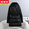 Hengyuanxiang brand women's winter high-end white goose down down jacket women's waist slimming imported mink fur collar Haining fur jacket milky white S