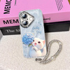 Jiang Ming comes with lens film suitable for Apple 17 mobile phone case iphone17 protective cover all-inclusive anti-fall Internet celebrity light luxury high-end creative men and women feather yarn shell hydrangea cat with bracelet