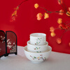 Ronda bone china tableware set Fenfangjiayuan dishware set for home use 2025 new high-looking ten bowls and ten plates set Fenfangjiayuan meal for 4 people 18-piece set