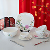 Ronda bone china tableware set Fenfangjiayuan dishware set for home use 2025 new high-looking ten bowls and ten plates set Fenfangjiayuan meal for 4 people 18-piece set