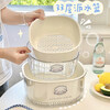 Shijanu's new double-layer drain basket kitchen fruit basin, white small size, food-grade PET material, suitable for washing fruits and vegetables_Send genuine