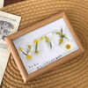 USERJOYdiy handmade glue dried flower letter photo frame ornaments office bedside decoration Chinese Valentine's Day birthday gift 6-inch walnut photo frame + full set of materials + purple flowers ordinary style