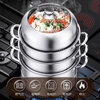 Tuojin German imported quality steamer 316L stainless steel double three-layer household steamer drawer steamed buns multi-layer steamed fish gas extra thick 316L stainless steel double layer (steel handle model) 30cm