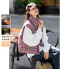 Ives (ITISF4) fashionable versatile stacked vest retro plaid down vest 90 white duck down jacket pink plaid S