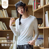 Modal base layer Tencel acetate mask long-sleeved T-shirt for women 2026 new thin fungus edge sun protection round neck top white