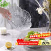 Baijie glass transparent ice pattern fruit plate for home living room light luxury candy nut snacks dried fruit storage tray large size