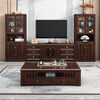 Xianqingyashe living room TV cabinet new Chinese style solid wood coffee table combination small apartment storage high and low cabinet antique rosewood simple floor cabinet 1.8m TV cabinet + side cabinet*2