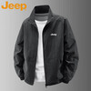 JEEP Jeep Jacket Men's Spring and Autumn Sports Loose Casual Stand Collar Top Jacket Dark Gray XL