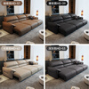 Fasati Italian Minimalist Elephant Ear Electric Functional Sofa Zero Wall Simple Living Room First Layer Cowhide Three Electric 2.8 Meter Single Support Single + Single + Single Support Single Deluxe Edition Q Resilient Sitting 2.8mm Thickened Semi-Green First Layer Cowhide